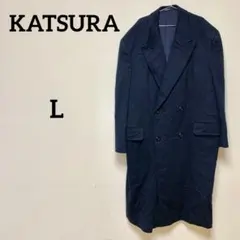 KATSURA OSAKA カシミヤ混 ダブルチェスターコート 紺のサムネイル