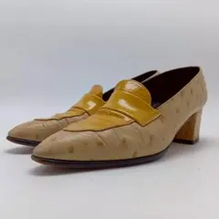 【希少】BOUTIQUE OSAKI オーストリッチ型押し ヒールローファーのサムネイル