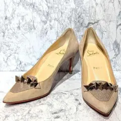 クリスチャンルブタン スエード パンプス スタッズ レッドソール 35.5