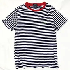 美品 ポロラルフローレン ボーダーT ボーイズ150 ポニー刺繍