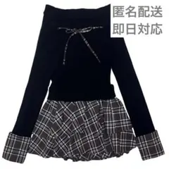 BUBBLES チェックリボンワンピース