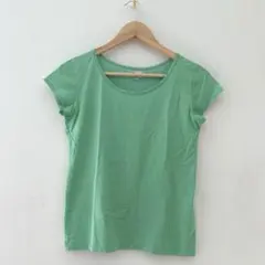 Sunspel サンスペル　イギリス製　フレン袖Tシャツ ライトグリーン Mのサムネイル