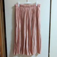 ピンク フレアスカート サテン風☆大きいサイズの方に☆