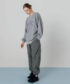 グレー CITEN ロゴ入り イージーパンツ