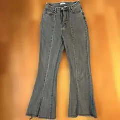 WEGO デニムスリットフレアパンツ