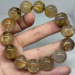まもなく閉店066ゴールド タイチン ルチル クォーツ 15mm-16mm 大玉