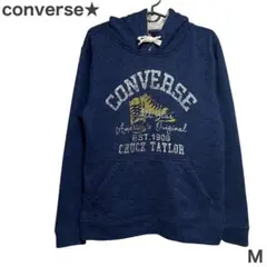 【美品】CONVERSE パーカー 紺 フード付き