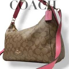 【美品】コーチ　2way ショルダーバッグ　ハンド　シグネチャー　PVC レザー