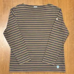 ORCIVAL ボードネック　ブラウンストライプ　Tシャツ長袖