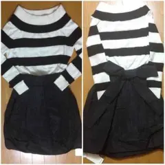 FRAY I.D♡オフショルコンビワンピース