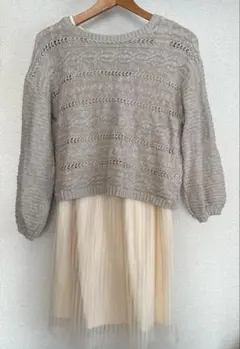 earth music and ecologyコットンニットとチュールチュニック