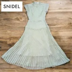 スナイデル プリーツ プリント ワンピース ノースリーブ インナーキャミ付