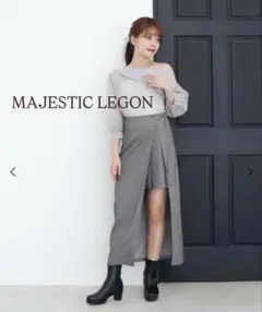Ladyスリットプリーツスカート　グレー MAJESTIC LEGONのサムネイル