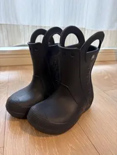 crocs ネイビー　レインブーツ　ハンドル付き