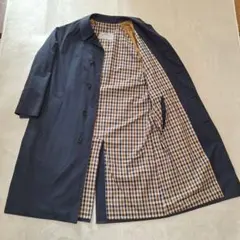 ​【玉虫色】アクアスキュータム ヴィンテージ ステンカラーコート クラブチェック