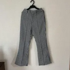 チェック柄フレアパンツLサイズ