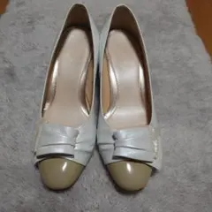 入園・入学式にも！ Riz Raffineeホワイトパンプス　22.5cmEEE