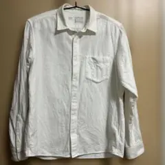 ホワイト コットンシャツ Lサイズ ポケット付き