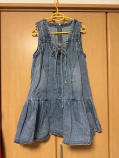 メゾンスペシャル デニムワンピース チュニック　ミニドレス ウォッシュ加工のサムネイル