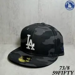 【海外限定】 ドジャース 59FIFTY ブラックカモ&ロイヤルブルー 73/8