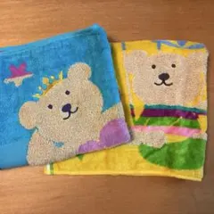 【2枚】レインボーベア　ハンドタオル