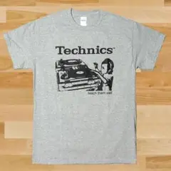 TECHNICS（テクニクス）DJ 復刻キッズ・デザインTシャツ 灰