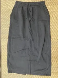 ZARA 黒 スウェット ロングスカート スリット入り　Lサイズ
