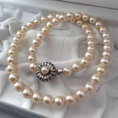 【テリ強】本真珠　パール　アコヤ　ネックレス　約7.0-7.5mm