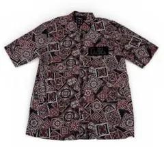 DIESEL ディーゼル 半袖シャツ 総柄 ペイズリー ブラック×レッド