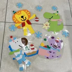 12月　冬の壁面飾り　クリスマス　どうぶつ