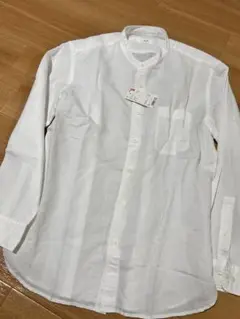 未使用　UNIQLO ユニクロ　リネン　バンドカラーシャツ　L