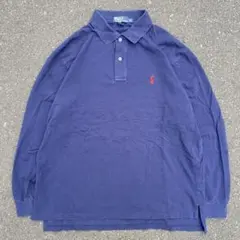 90s POLO BY RALPH LAUREN ポロシャツ 長袖 ネイビー