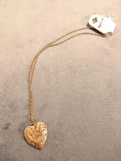 ハート型ロケットネックレス 金色メッキ