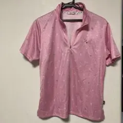 パーソンズ　ピンク 花柄 ハーフジップ シャツ