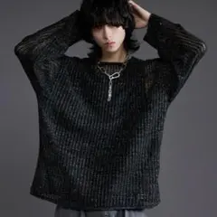 ◆ Ellno Loset エルロノゼット ラメモールメッシュ ルーズニット
