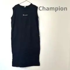 Champion チャンピオン ワンピース ノースリーブ ロング丈 M 黒