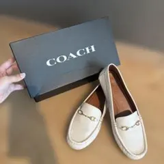 COACH ホワイト レザー ローファー
