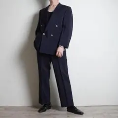 LANVIN Studio 美品 ダブルブレストセットアップ 紺/IZ339のサムネイル