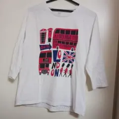 グラニフ　LONDON プリント 七分袖 Tシャツ ホワイトのサムネイル