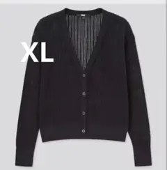 UNIQLO ユニクロ　ハイツイストコットンショートカーディガン　XL　黒