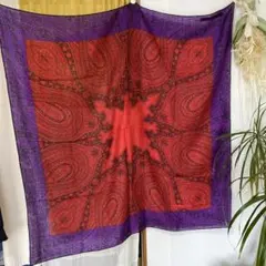 Christian Dior ペイズリー柄ストール 赤紫