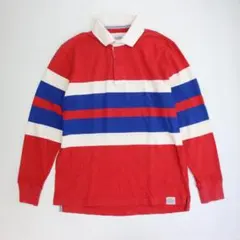 LAND'S END ランズエンド ストライプ ラガーシャツ 長袖 赤 青
