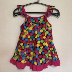 PARTY PARTY ワンピース水着 カラフルドット柄 フリル付き　120cm