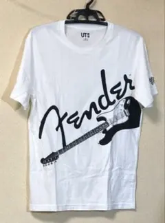 【ユニクロ】Fenderフェンダーストラトキャスターギター Tシャツ　白　M