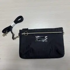 FAUCHON PARIS ショルダーバッグ ブラック ロゴ入り ポシェット