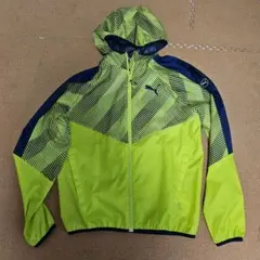 PUMA 蛍光イエロー フード付き ウィンドブレーカー