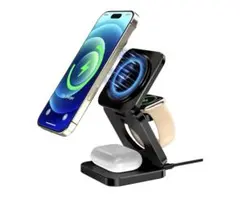 15W ワイヤレス充電器 3-in-1 ブラック