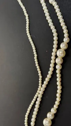 ホワイトパールネックレス 複数ストランド