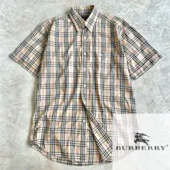 BURBERRY バーバリー ノバチェック ベージュ 半袖 コットン BDシャツ