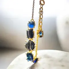 Les Nereides レネレイド ブレスレット ブルー ストライプ ストーンのサムネイル